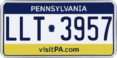 PA license plate LLT3957