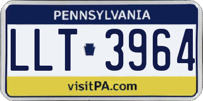 PA license plate LLT3964