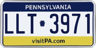 PA license plate LLT3971