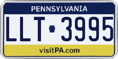PA license plate LLT3995