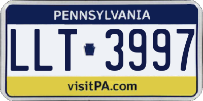 PA license plate LLT3997