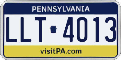 PA license plate LLT4013