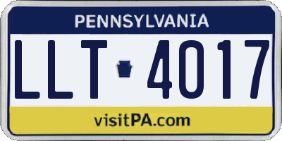 PA license plate LLT4017