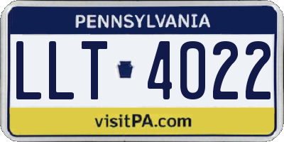 PA license plate LLT4022
