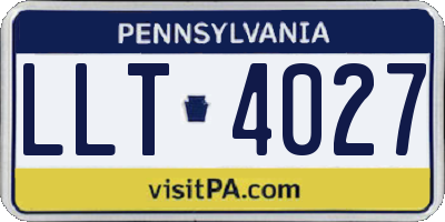 PA license plate LLT4027