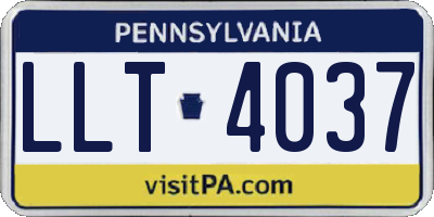 PA license plate LLT4037