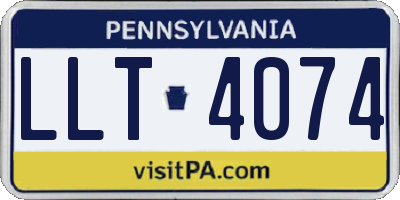 PA license plate LLT4074