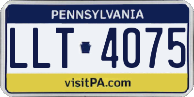 PA license plate LLT4075