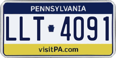 PA license plate LLT4091