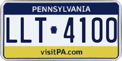 PA license plate LLT4100