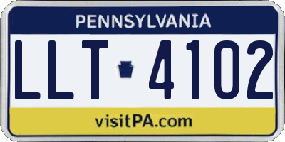 PA license plate LLT4102