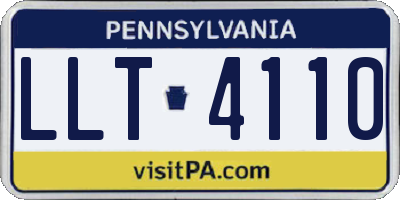 PA license plate LLT4110
