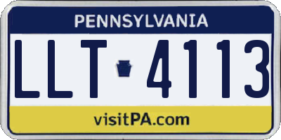 PA license plate LLT4113