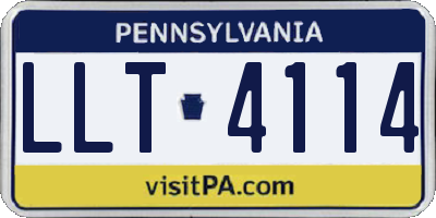 PA license plate LLT4114