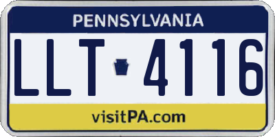 PA license plate LLT4116