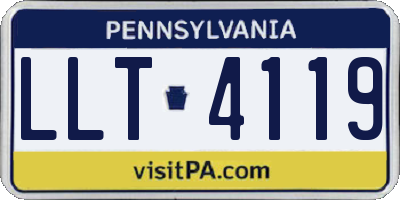 PA license plate LLT4119