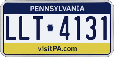 PA license plate LLT4131