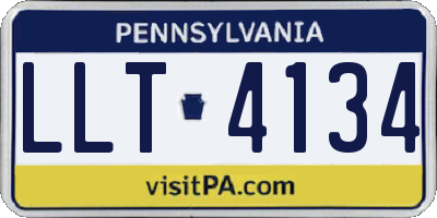 PA license plate LLT4134
