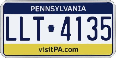 PA license plate LLT4135