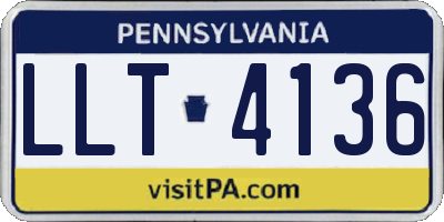 PA license plate LLT4136