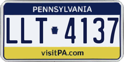 PA license plate LLT4137