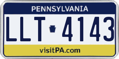 PA license plate LLT4143