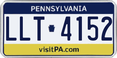 PA license plate LLT4152