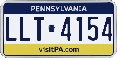 PA license plate LLT4154