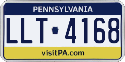 PA license plate LLT4168