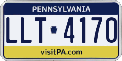 PA license plate LLT4170