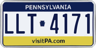 PA license plate LLT4171