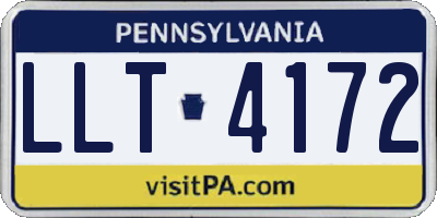 PA license plate LLT4172