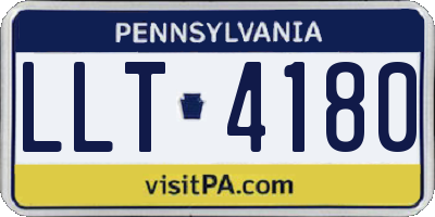 PA license plate LLT4180