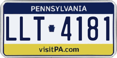 PA license plate LLT4181