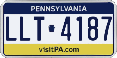 PA license plate LLT4187