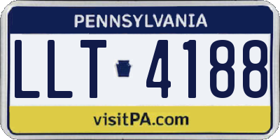 PA license plate LLT4188