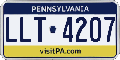 PA license plate LLT4207