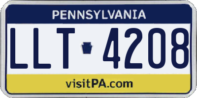 PA license plate LLT4208