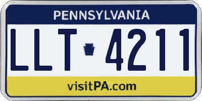 PA license plate LLT4211