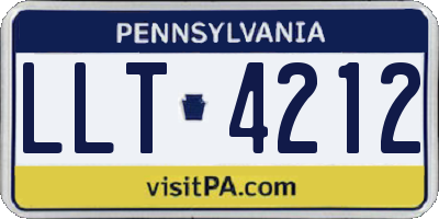 PA license plate LLT4212