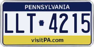 PA license plate LLT4215