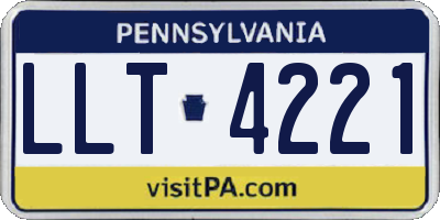 PA license plate LLT4221