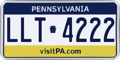 PA license plate LLT4222