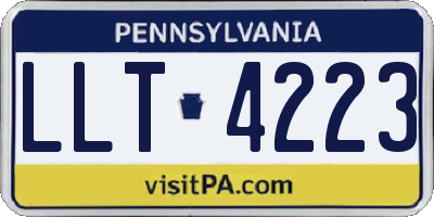 PA license plate LLT4223