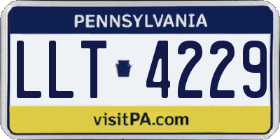 PA license plate LLT4229