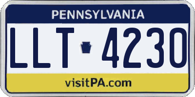 PA license plate LLT4230