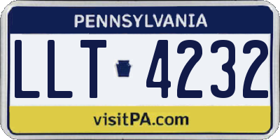 PA license plate LLT4232