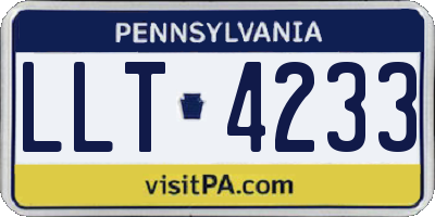 PA license plate LLT4233