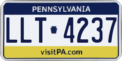 PA license plate LLT4237