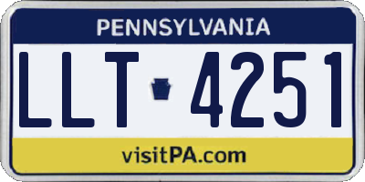 PA license plate LLT4251